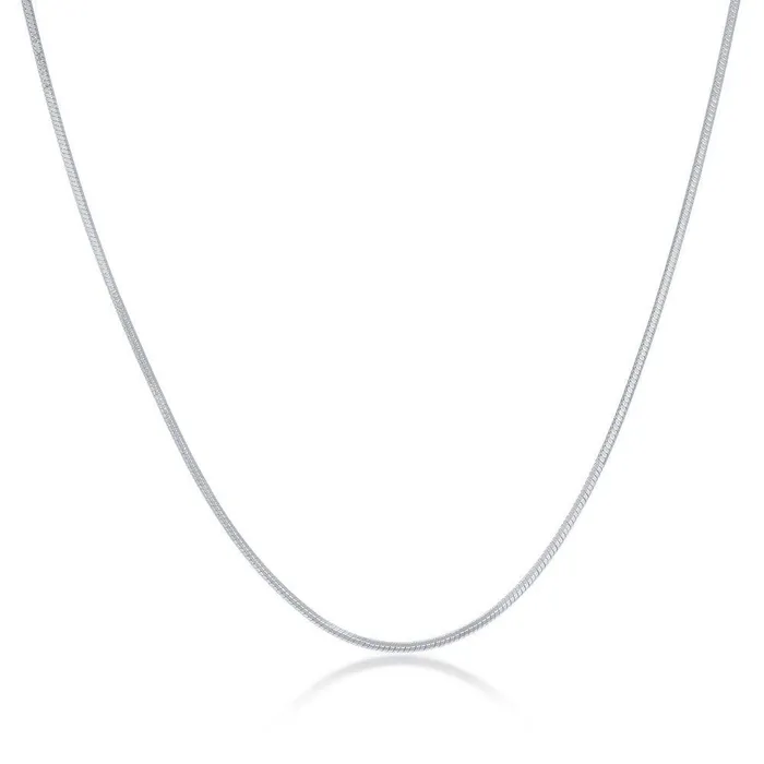 Sterling Silver Rhodium Plated 10mm Square Snake Chain 20 Classic Rings
