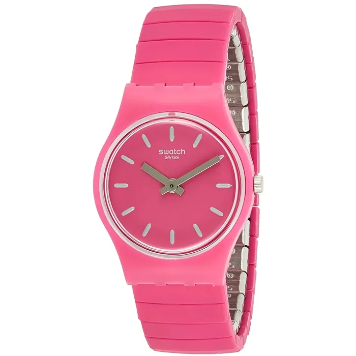 Swatch Womens Watch Flexipink Quartz Pink Dial Steel Expansion Bracelet LP149B Swatch Bracelets