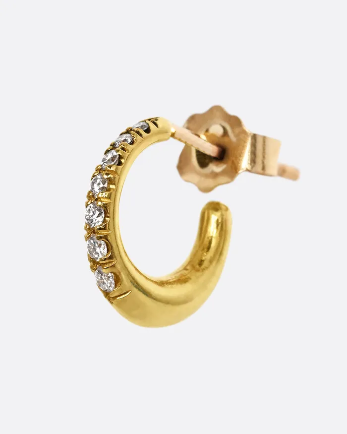 Tapered Diamond Huggie Hoop Earrings DIANA MITCHELL Earrings