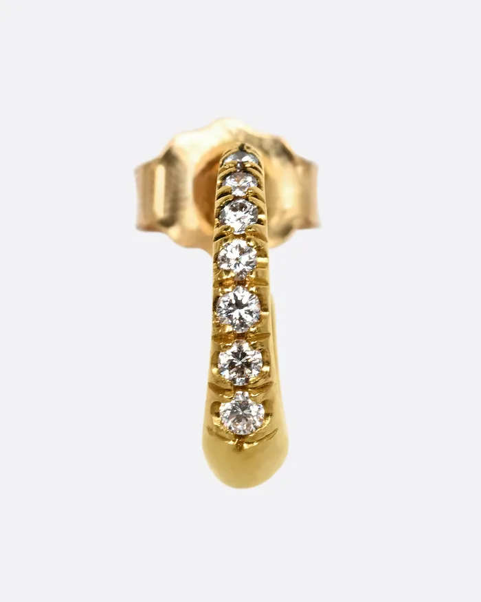 Tapered Diamond Huggie Hoop Earrings DIANA MITCHELL Earrings Tapered Diamond Huggie Hoop Earrings DIANA MITCHELL Earrings