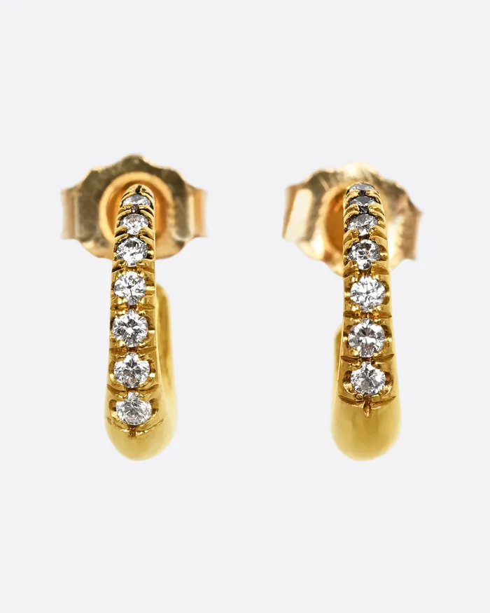 Tapered Diamond Huggie Hoop Earrings DIANA MITCHELL Earrings Tapered Diamond Huggie Hoop Earrings DIANA MITCHELL Earrings