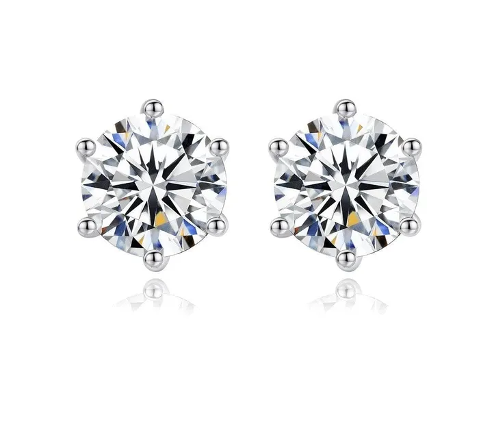 VVS Jewelry 925 Sterling Silver VVS 1 Carat Moissanite Stud Earrings Earrings VVS Jewelry 925 Sterling Silver VVS 1 Carat Moissanite Stud Earrings Earrings