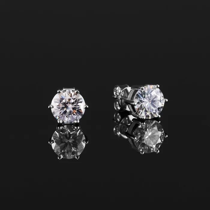VVS Jewelry 925 Sterling Silver VVS 1 Carat Moissanite Stud Earrings Earrings