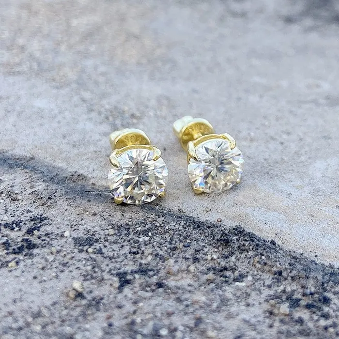 VVS Jewelry 925 Sterling Silver VVS 1 Carat Moissanite Stud Earrings Earrings