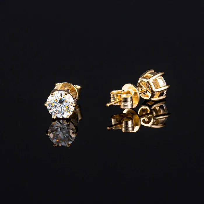 VVS Jewelry 925 Sterling Silver VVS 1 Carat Moissanite Stud Earrings Earrings