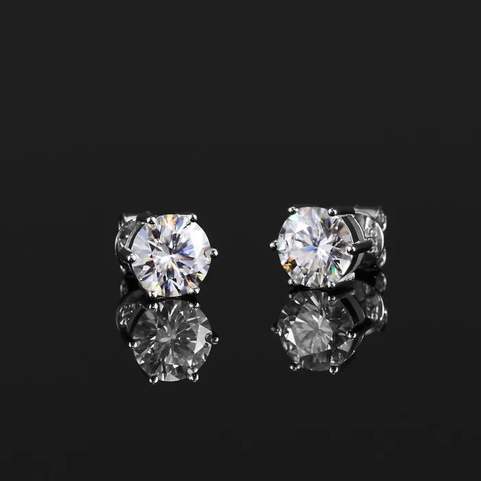 VVS Jewelry 925 Sterling Silver VVS 1 Carat Moissanite Stud Earrings Earrings