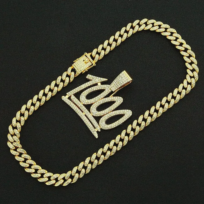 VVS Jewelry VVS Jewelry 1000 Iced Out Cuban Pendant Chain Necklaces