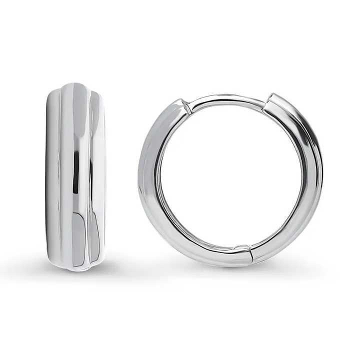 BERRICLE Earrings Dome Small Huggie Earrings in Sterling Silver 055