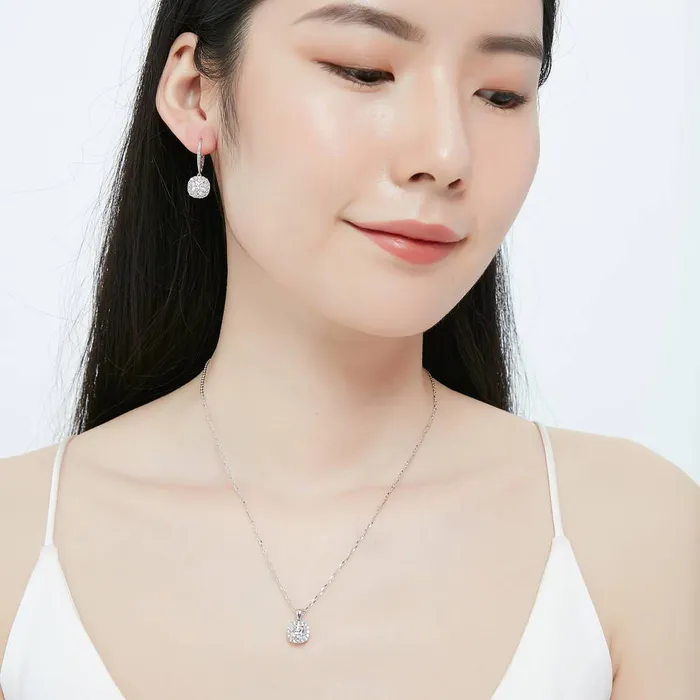 BERRICLE Halo Cushion CZ Leverback Earrings in Sterling Silver Earrings