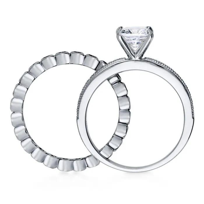 BERRICLE Rings Bubble Solitaire 1ct CZ Ring Set in Sterling Silver