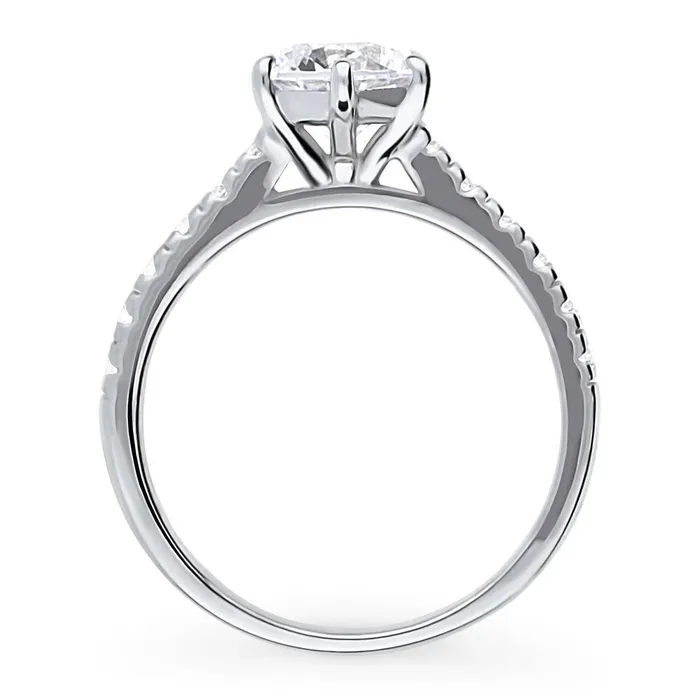 BERRICLE Rings Solitaire 125ct CZ Ring in Sterling Silver