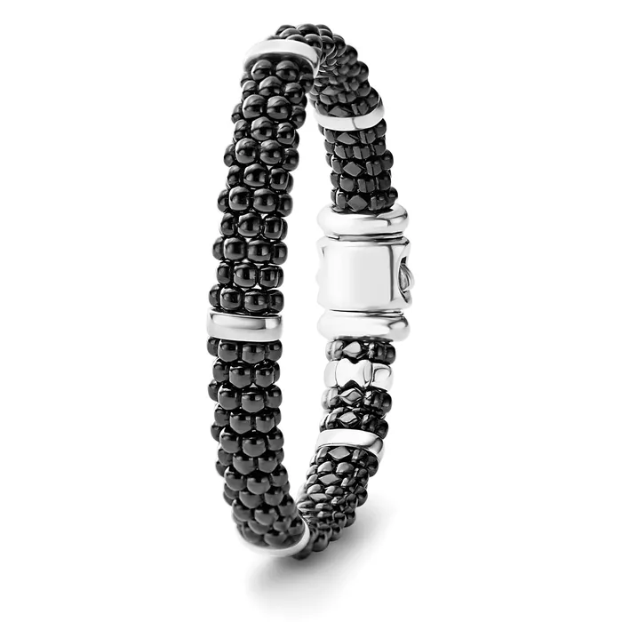 Bracelets LAGOS Black Caviar Silver Station Ceramic Caviar Bracelet 9mm Bracelets LAGOS Black Caviar Silver Station Ceramic Caviar Bracelet 9mm