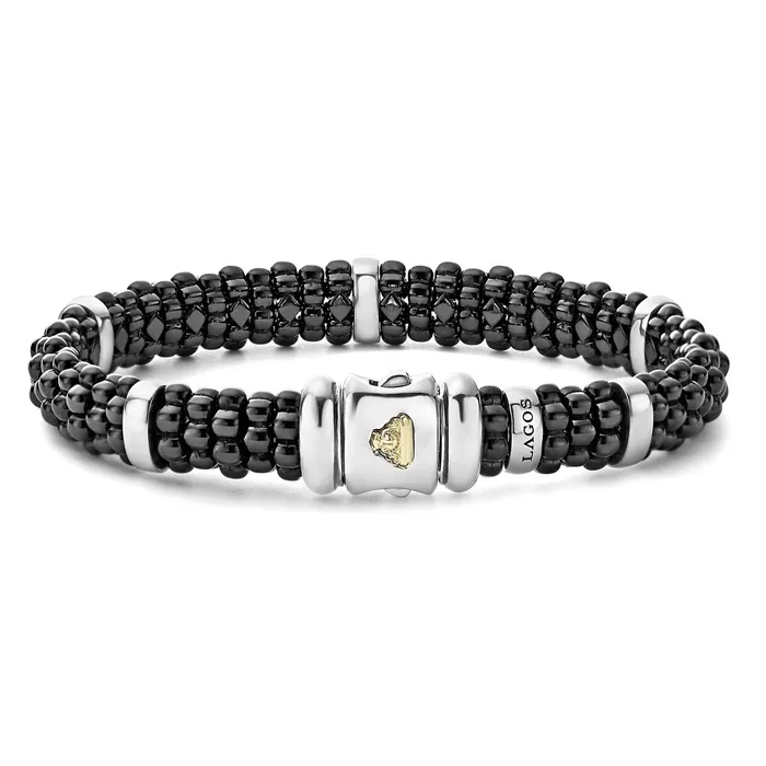 Bracelets LAGOS Black Caviar Silver Station Ceramic Caviar Bracelet 9mm Bracelets LAGOS Black Caviar Silver Station Ceramic Caviar Bracelet 9mm