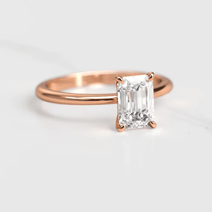 Capucinne Emerald cut moissanite solitaire Earrings