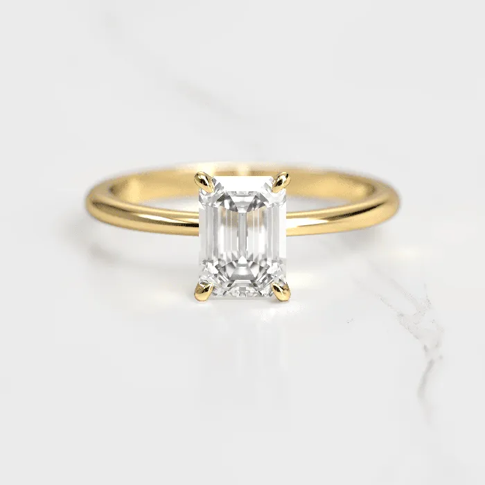 Capucinne Emerald cut moissanite solitaire Earrings