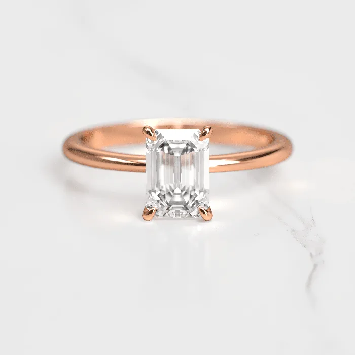 Capucinne Emerald cut moissanite solitaire Earrings