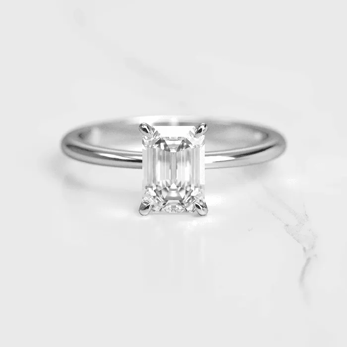 Capucinne Emerald cut moissanite solitaire Earrings
