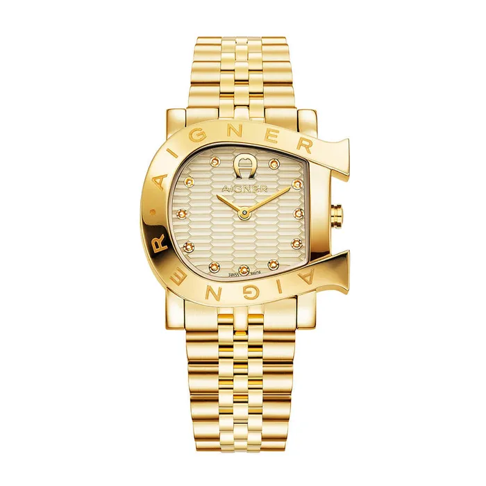 Earrings Aigner Aigner Massa Due Ladies Gold Dial Stainless Steel Gold Plated Watch Earrings Aigner Aigner Massa Due Ladies Gold Dial Stainless Steel Gold Plated Watch