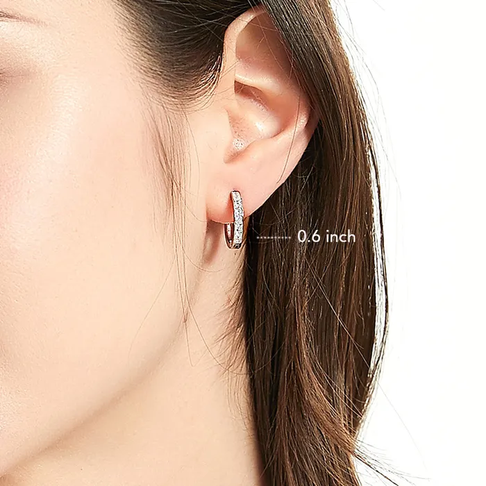 Earrings Bar CZ Hoop Earrings in Sterling Silver 2 Pairs BERRICLE
