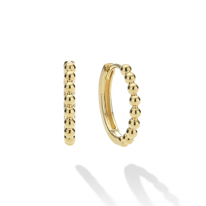 Earrings LAGOS Caviar Gold 18K Gold Caviar Huggie Earrings