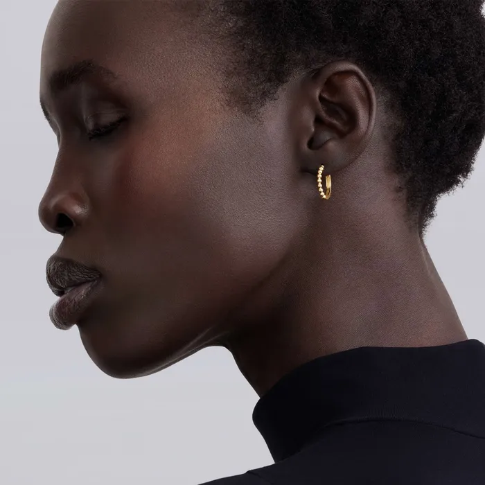 Earrings LAGOS Caviar Gold 18K Gold Caviar Huggie Earrings Earrings LAGOS Caviar Gold 18K Gold Caviar Huggie Earrings
