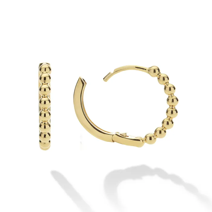 Earrings LAGOS Caviar Gold 18K Gold Caviar Huggie Earrings Earrings LAGOS Caviar Gold 18K Gold Caviar Huggie Earrings