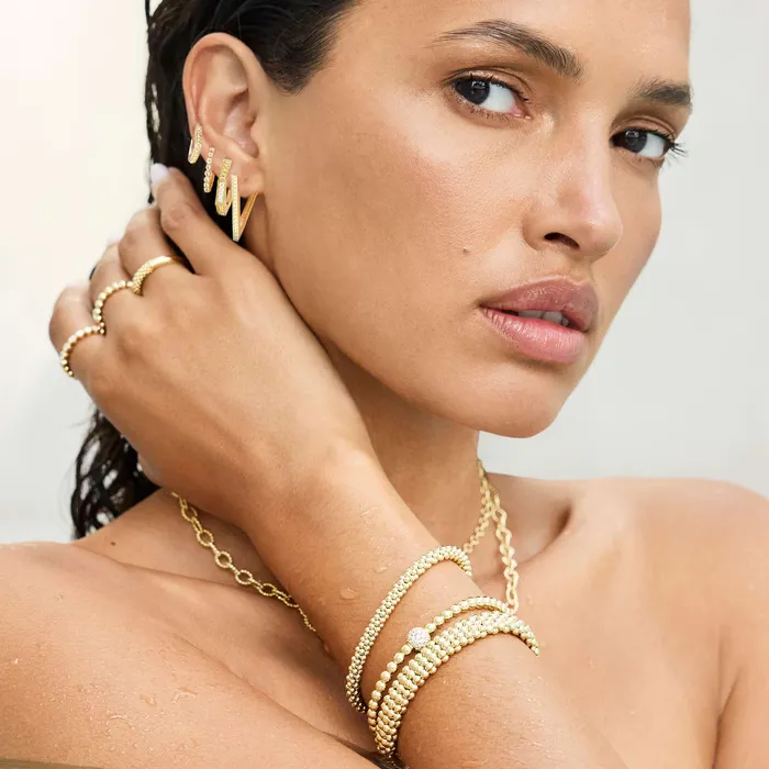 Earrings LAGOS Caviar Gold 18K Gold Caviar Huggie Earrings Earrings LAGOS Caviar Gold 18K Gold Caviar Huggie Earrings