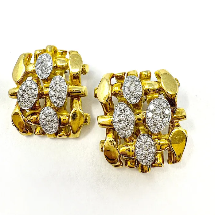 Earrings Susan Berman 18K Gold Clipon Earrings with Diamonds Susan Berman