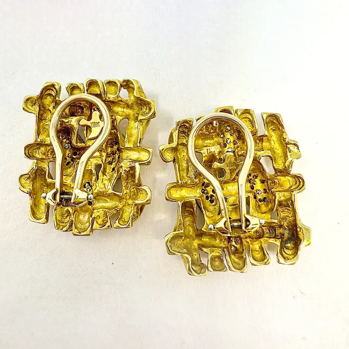 Earrings Susan Berman 18K Gold Clipon Earrings with Diamonds Susan Berman