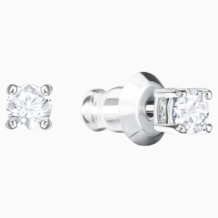 Earrings Swarovski Swarovski Attract Round Pierced Earrings White Rhodium Plated Earrings Swarovski Swarovski Attract Round Pierced Earrings White Rhodium Plated