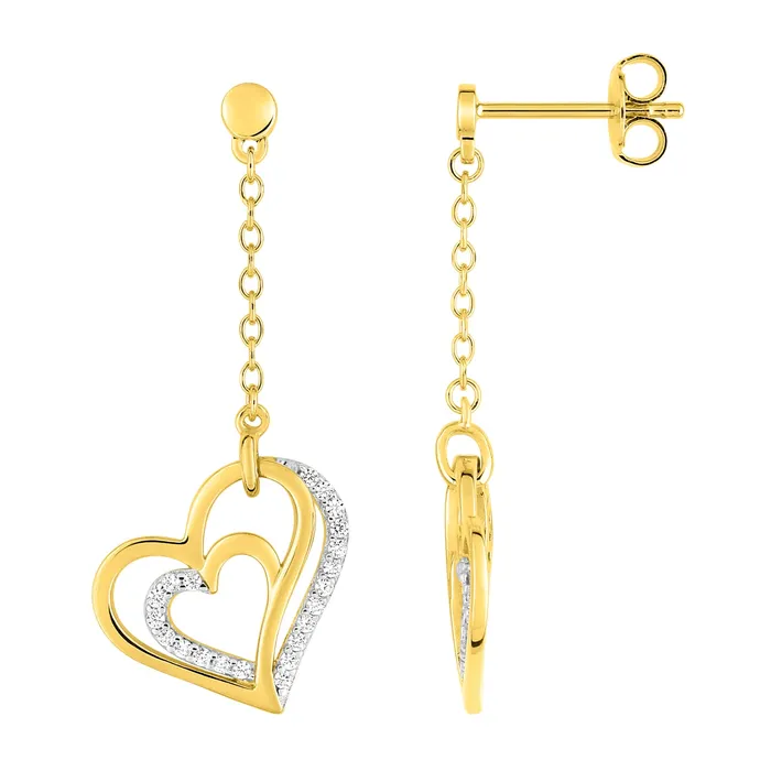 Fontenay Earrings Fontenay Paris Womens Gold Plated Earrings with Zirconia