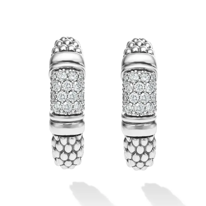 LAGOS Earrings Signature Caviar Caviar Diamond Hoop Earrings LAGOS Earrings Signature Caviar Caviar Diamond Hoop Earrings