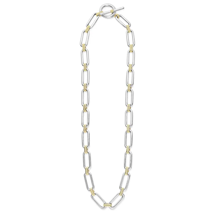 LAGOS Signature Caviar TwoTone Link Necklace Necklaces
