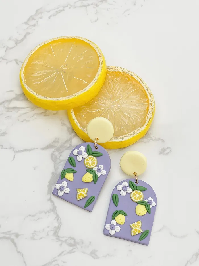 Lemon Garden Clay Dangle Earrings Prep Obsessed FP Earrings