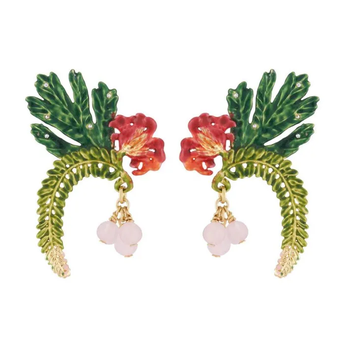 Les NereidesCoco Plums Passion Flower And Tropical Leaves Stud EarringsOne Size Les Nereides Earrings Les NereidesCoco Plums Passion Flower And Tropical Leaves Stud EarringsOne Size Les Nereides Earrings