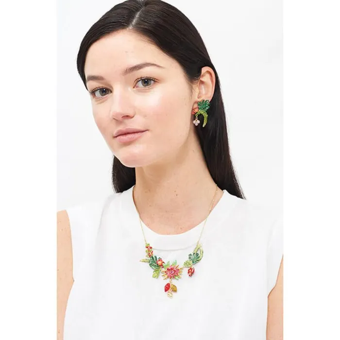 Les NereidesCoco Plums Passion Flower And Tropical Leaves Stud EarringsOne Size Les Nereides Earrings Les NereidesCoco Plums Passion Flower And Tropical Leaves Stud EarringsOne Size Les Nereides Earrings