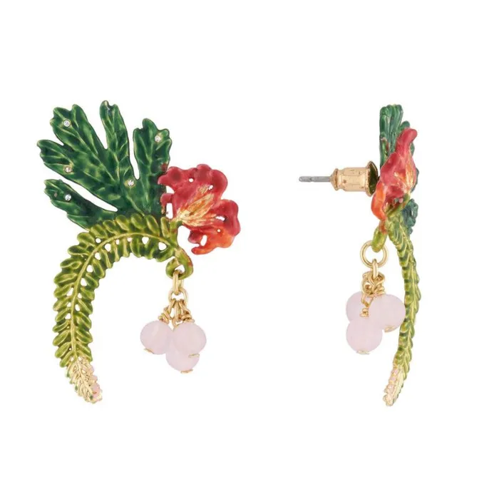 Les NereidesCoco Plums Passion Flower And Tropical Leaves Stud EarringsOne Size Les Nereides Earrings Les NereidesCoco Plums Passion Flower And Tropical Leaves Stud EarringsOne Size Les Nereides Earrings