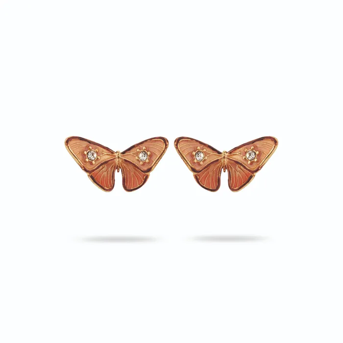 Les Nereides Les Nereides Enameled Butterfly and Stone Post Earrings Earrings