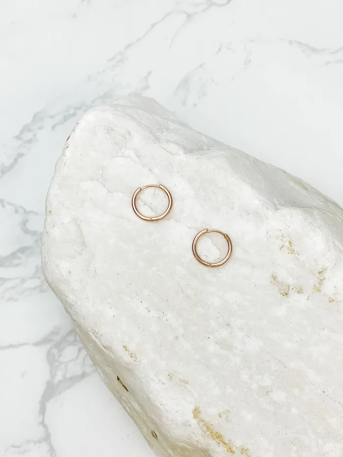 Prep Obsessed FC Stainless Steel Hoop Earrings Rose Gold Earrings