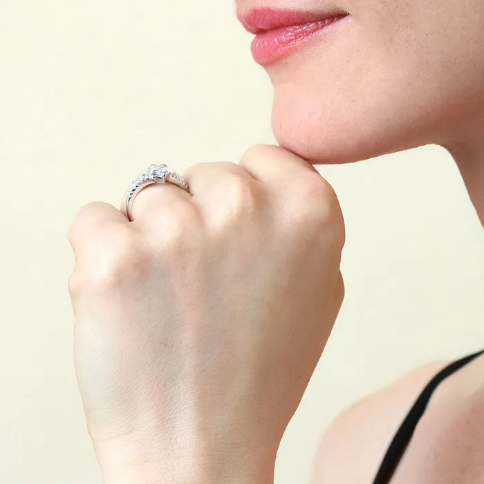 Rings BERRICLE 2Stone Art Deco CZ Ring in Sterling Silver