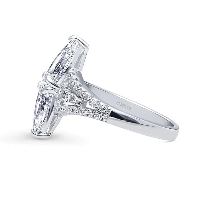 Rings BERRICLE 2Stone Art Deco CZ Ring in Sterling Silver