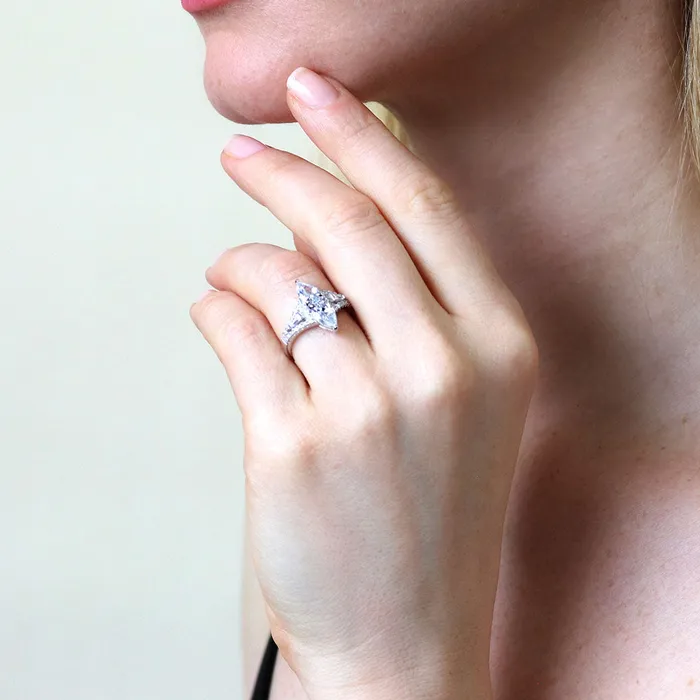 Rings BERRICLE 2Stone Art Deco CZ Ring in Sterling Silver
