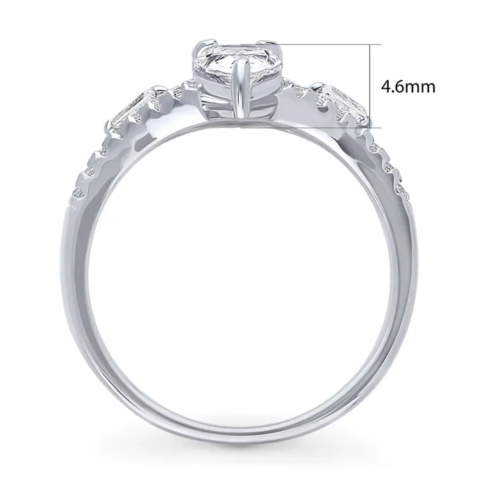 Rings BERRICLE 2Stone Art Deco CZ Ring in Sterling Silver