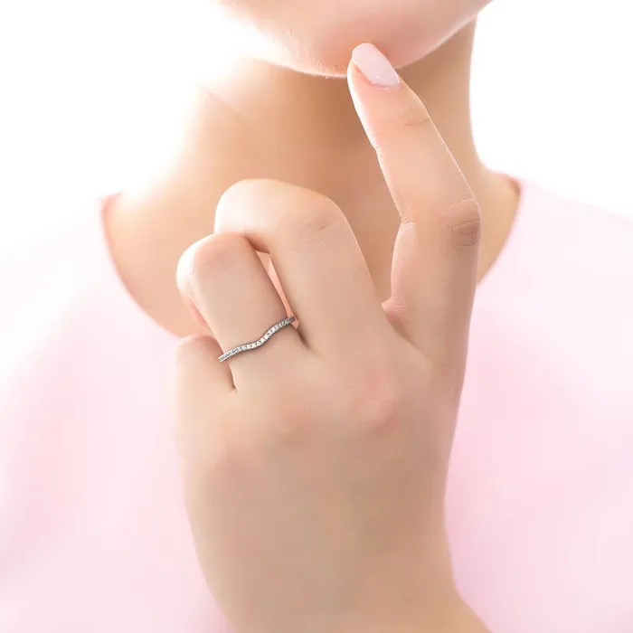 Rings BERRICLE Solitaire Wishbone 08ct CZ Ring Set in Sterling Silver