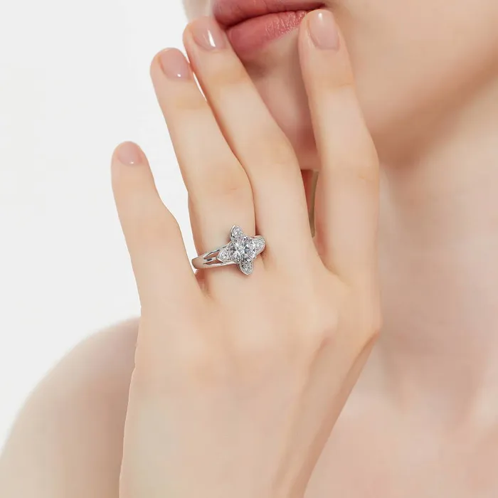 Rings Flower CZ Ring in Sterling Silver BERRICLE