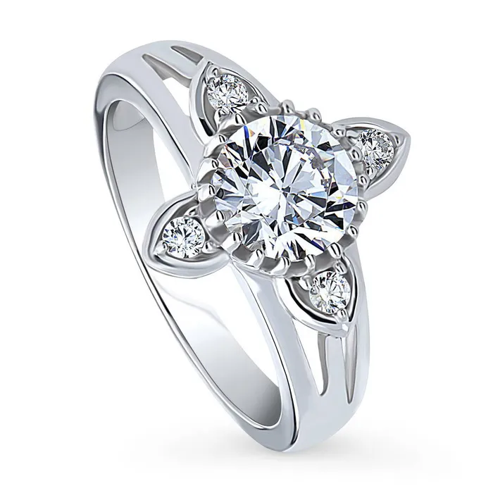 Rings Flower CZ Ring in Sterling Silver BERRICLE