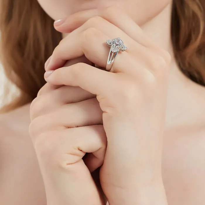 Rings Flower CZ Ring in Sterling Silver BERRICLE
