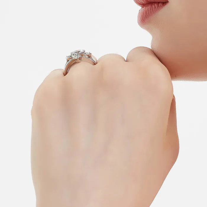 Rings Flower CZ Ring in Sterling Silver BERRICLE