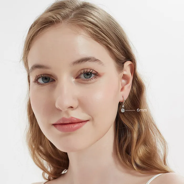 Solitaire CZ Leverback Earrings in Sterling Silver BERRICLE Earrings