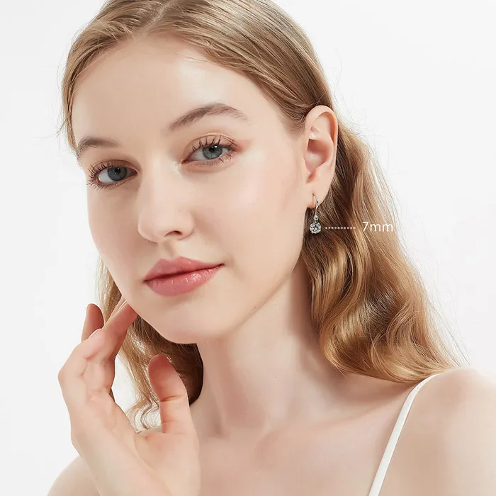Solitaire CZ Leverback Earrings in Sterling Silver BERRICLE Earrings